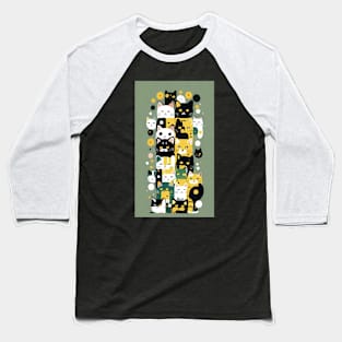 Cat's Polka Dot Parade Baseball T-Shirt